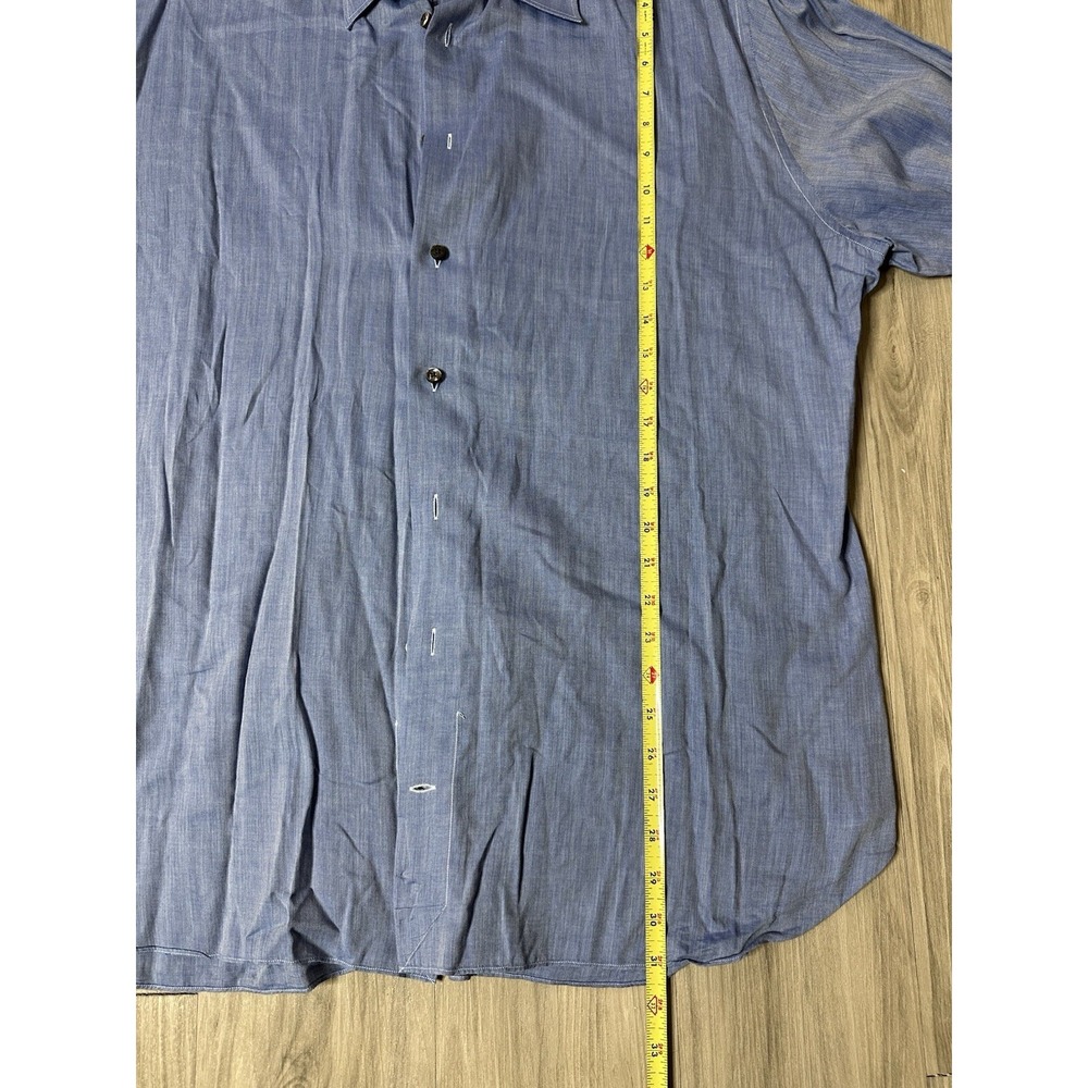 Ermenegildo Zegna Su Misura Regular Fit Long Sleeve Blue Shirt 46/18 - Picture 10 of 13